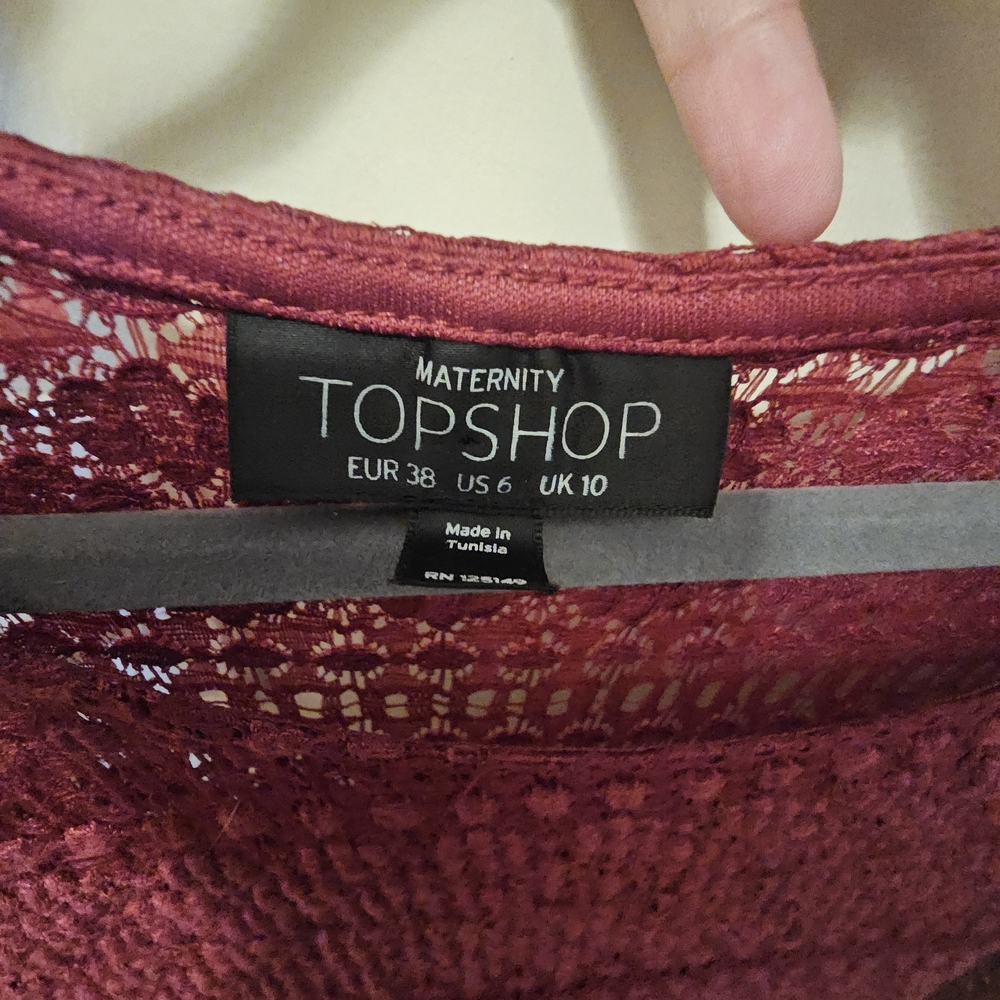 Topshop Burgundy Lace Dress - Picture 2 of 3